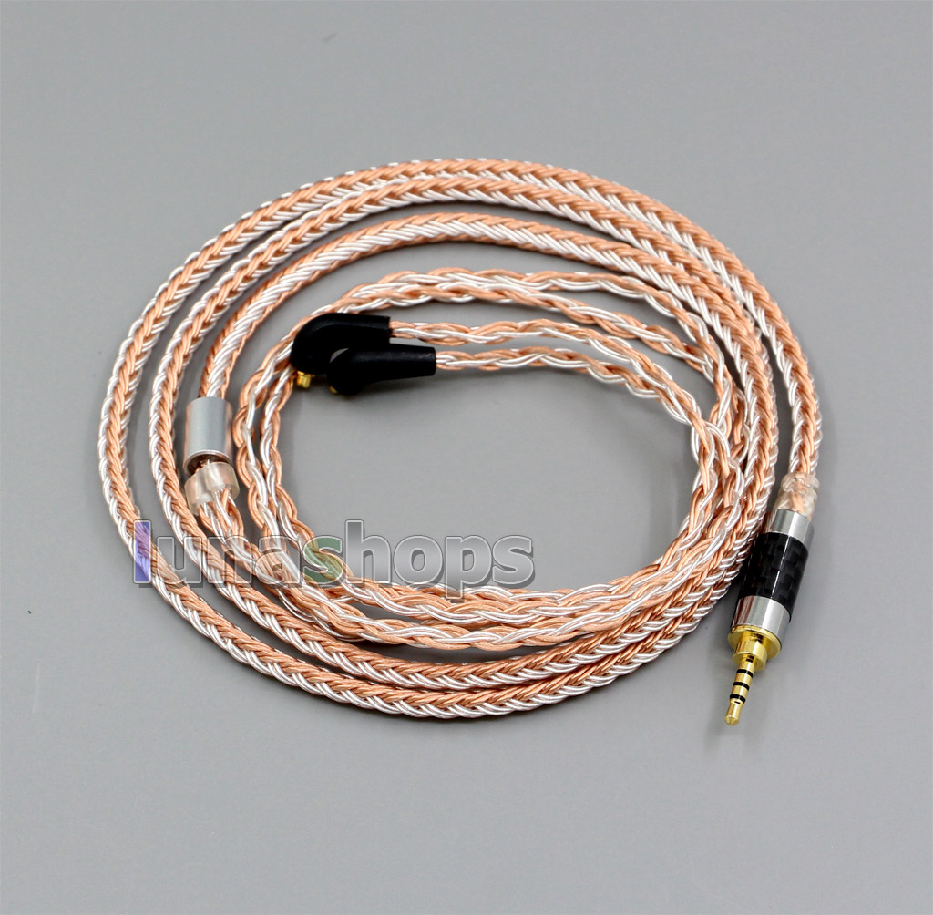 2.5mm 4pole TRRS Balanced 16 Core OCC Silver Mixed Headphone Cable For Etymotic ER4 XR SR ER4SR ER4XR