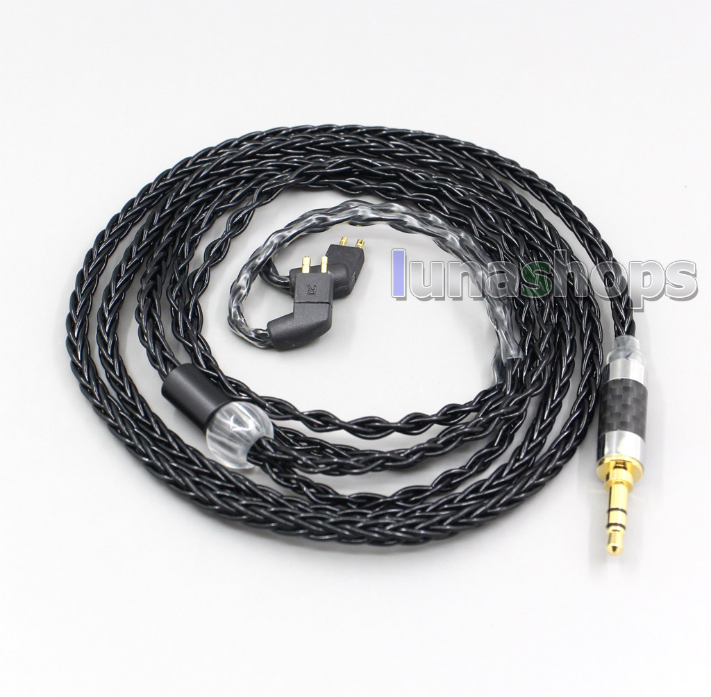8 Core Silver Plated Black Earphone Cable For Fitear To Go! 334 private c435 mh334 Jaben 111(F111) MH333 223 22