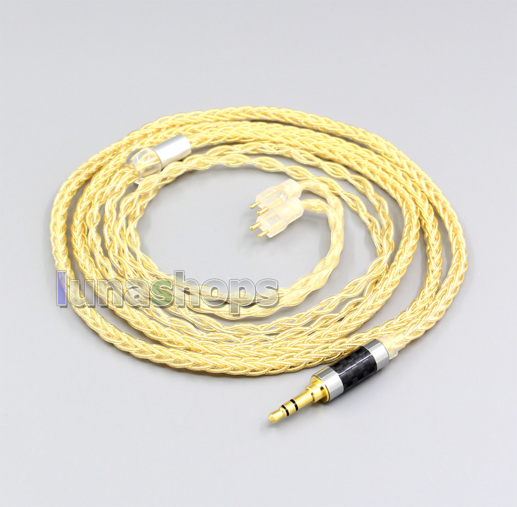 8 Cores 99.99% Pure Silver + Gold Plated Earphone Cable For Fitear To Go! 334 private c435 mh334 Jaben 111(F111) MH333 Parterre 223 222