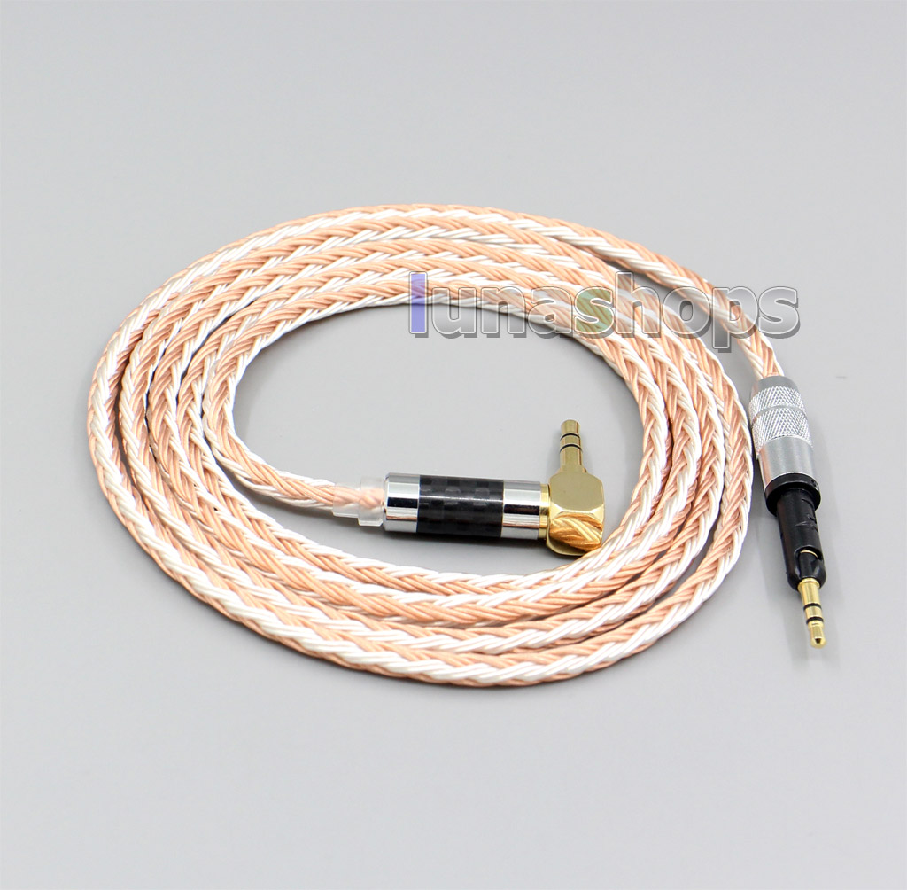 3.5mm 2.5mm 4.4mm 16 Cores Pure Silver Plated Headphone Cable For Sennheiser HD6 HD7 HD8 MIX DJ HD595