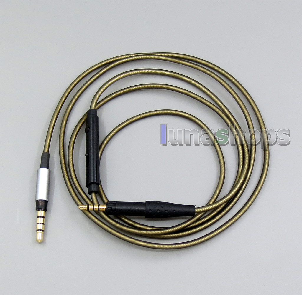 3.5mm Silver Plated / With Mic Remote Headphone Cable For Sennheiser HD6 HD7 HD8 MIX DJ HD595