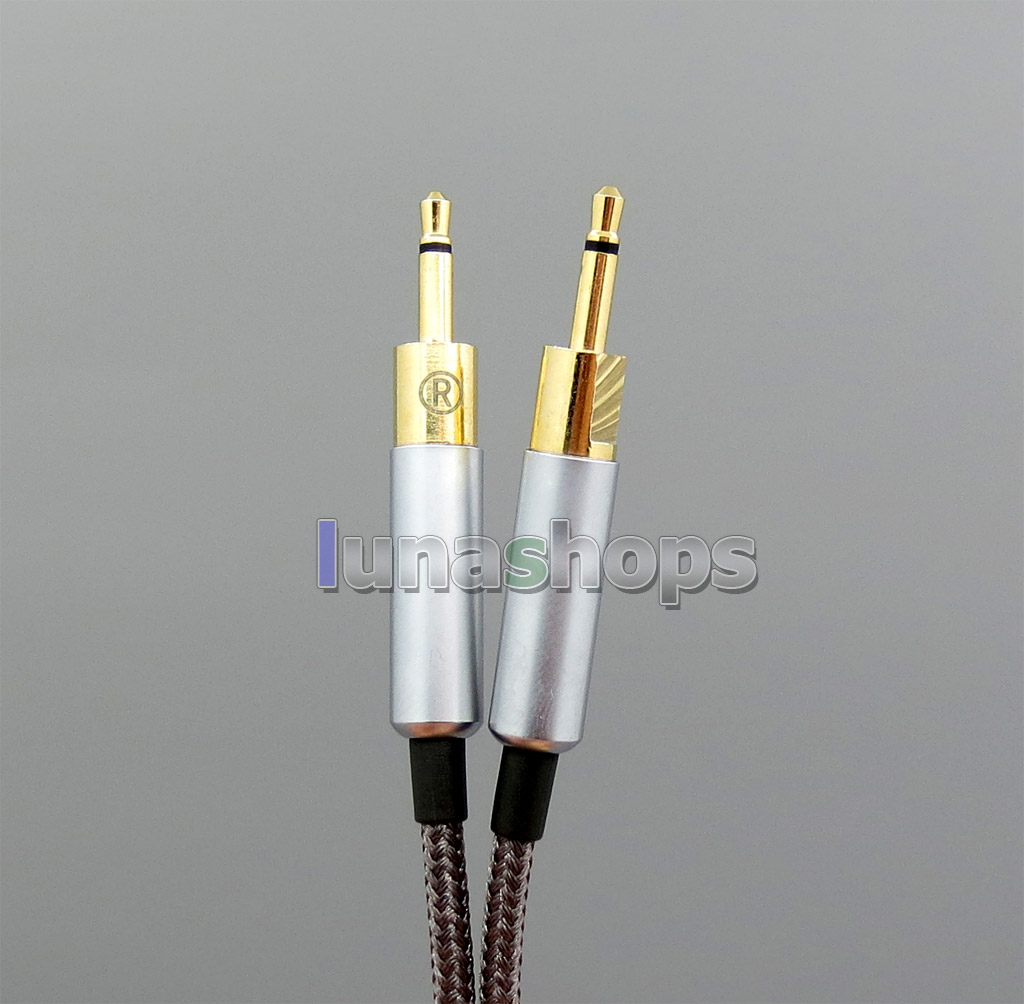 3.5mm/4.4mm Weave Cloth OD 5mm OCC Pure Silver Plated Headphone Cable For Sennheiser HD700