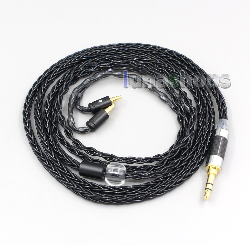 3.5mm 2.5mm 4.4mm XLR 8 Core Silver Plated OCC Black Earphone Cable For Sennheiser IE40 Pro