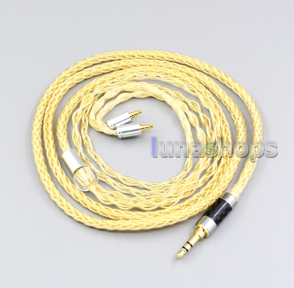 3.5mm 2.5mm 4.4mm XLR 8 Cores 99.99% Pure Silver + Gold Plated Earphone Cable ForSennheiser IE40 Pro