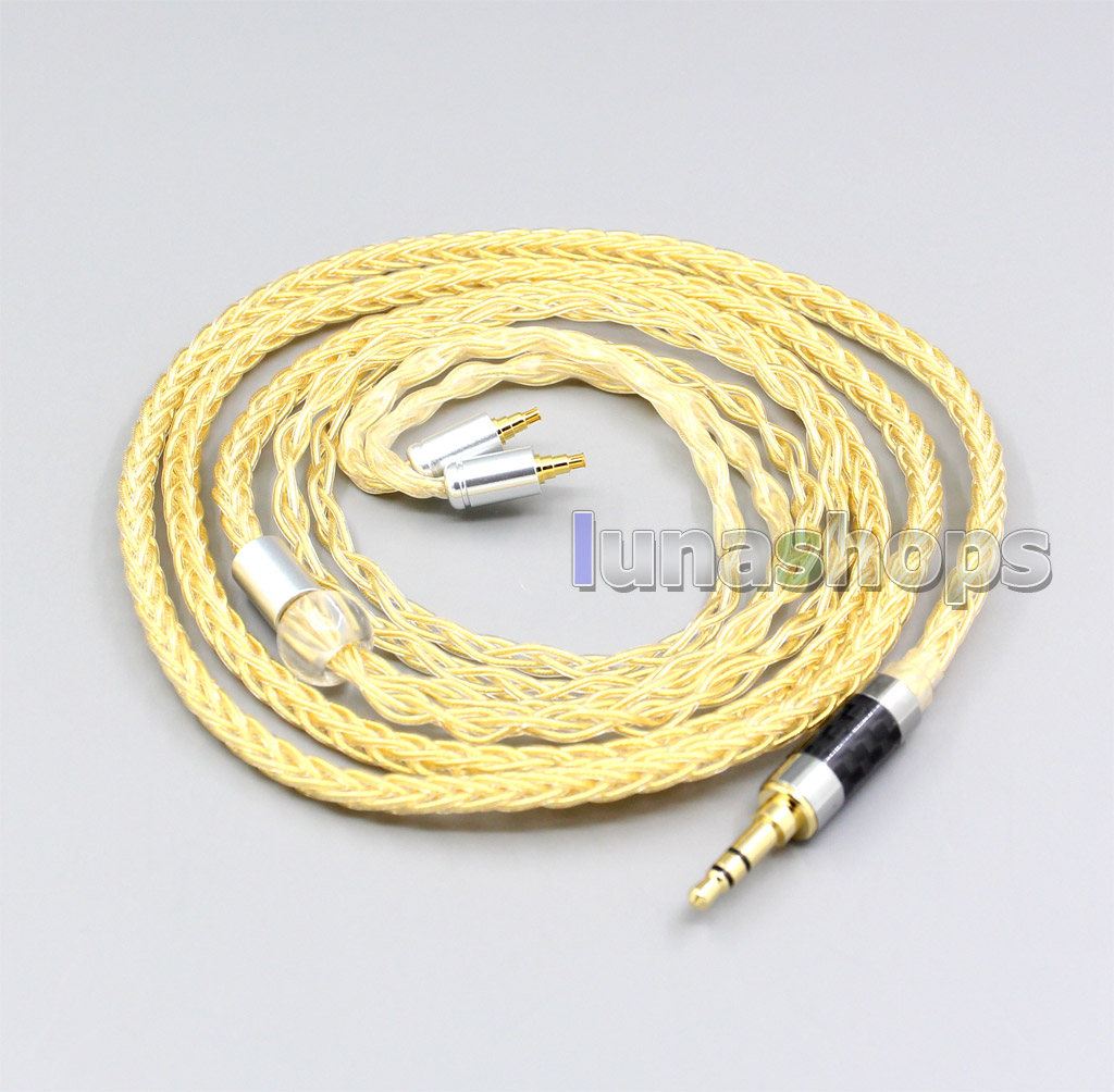 3.5mm 2.5mm 4.4mm XLR 8 Cores 99.99% Pure Silver + Gold Plated Earphone Cable ForSennheiser IE40 Pro