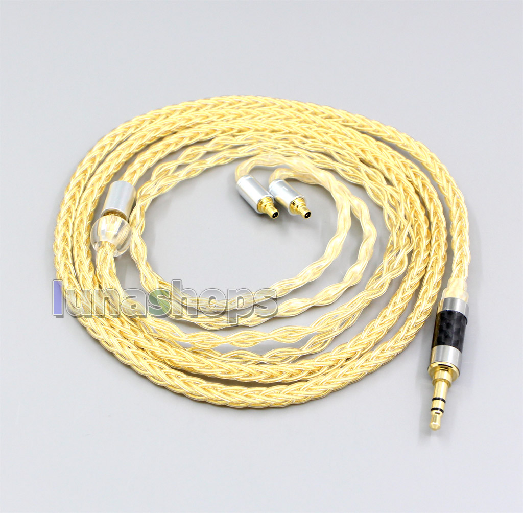 3.5mm 2.5mm 4.4mm 8 Cores 99.99% Pure Silver + Gold Plated Earphone Cable For Sennheiser IE400 IE500 Pro