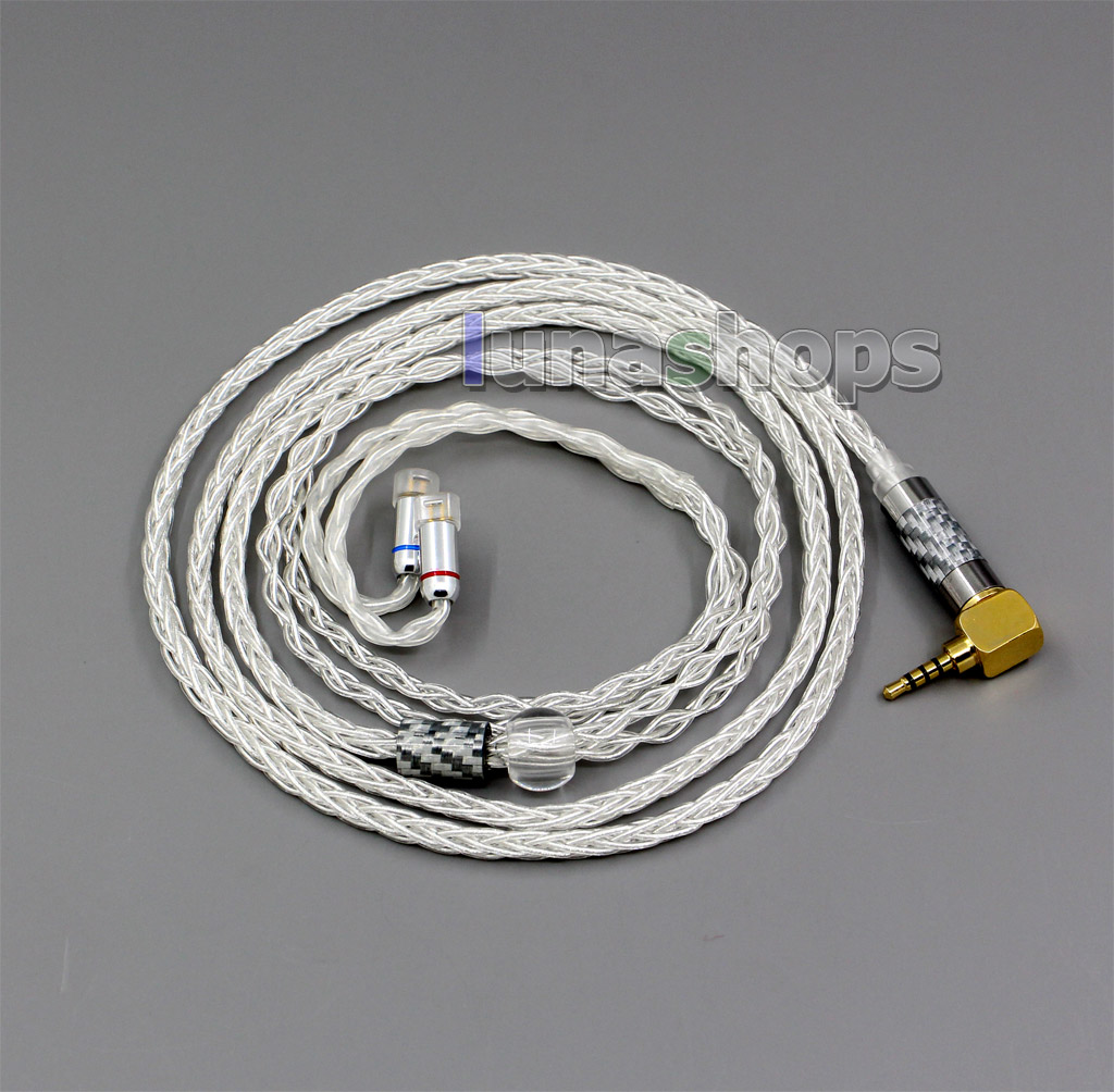 99.99% Pure Silver XLR 3.5mm 2.5mm 4.4mm Earphone Cable For Sennheiser IE8 IE8i IE80 IE80s Metal Pin