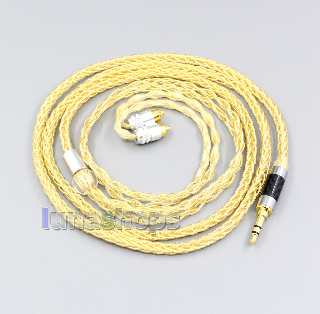 3.5mm 2.5mm 4.4mm 8 Cores 99.99% Pure Silver + Gold Plated Earphone Cable For Sony IER-M7 IER-M9 IER-Z1R
