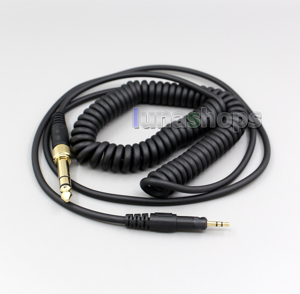 3.5mm 6.5mm Plug Coiled Headphone Earphone Cable For Audio Technica ATH-M50x ATH-M40x