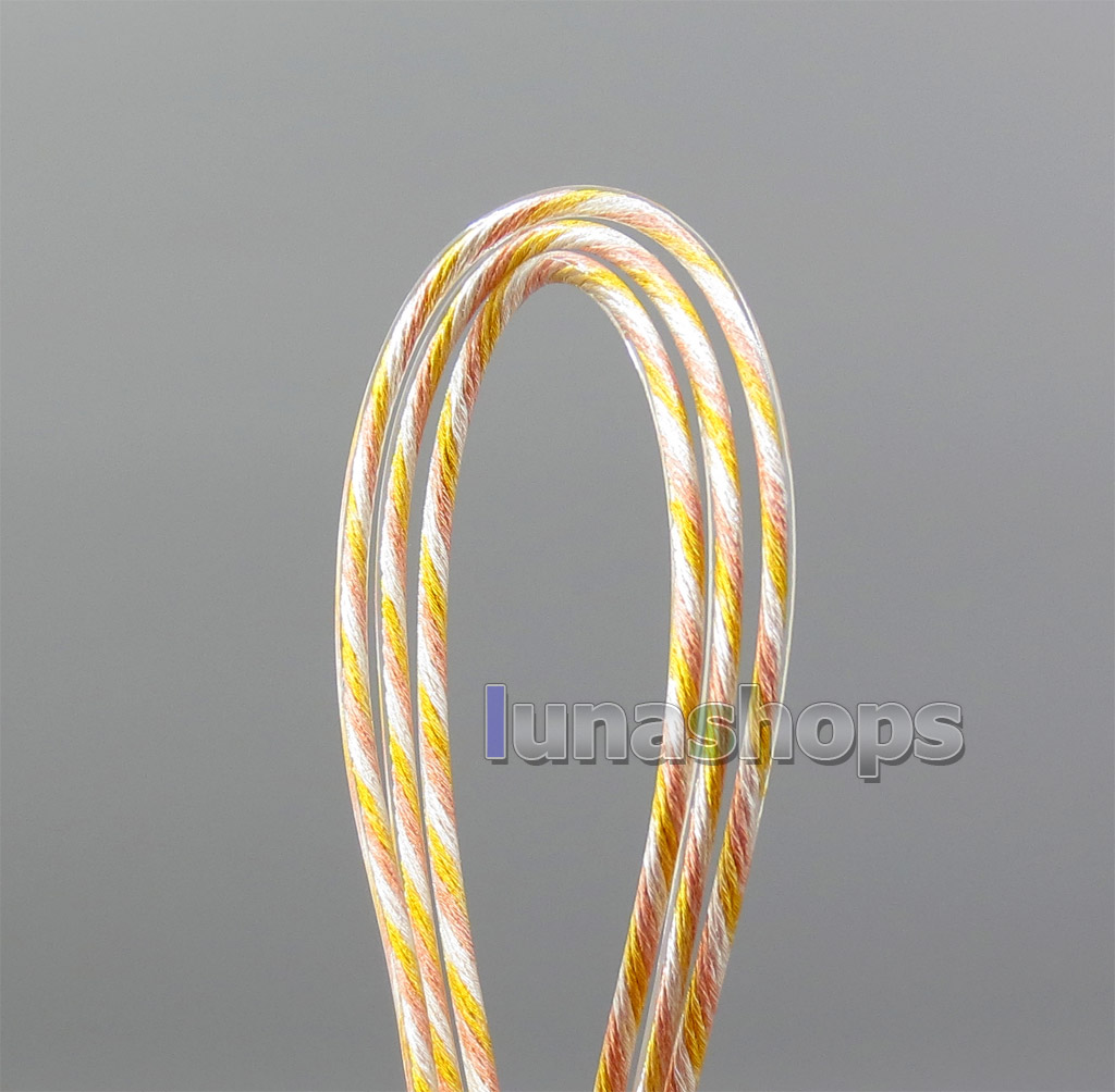 6m Mixed Silver Gold Plated 7N OCC 63 Cores (9*0.01mm)*7 PVC Insulating Layer Diameter:1.15mm Bulk Earphone Cable