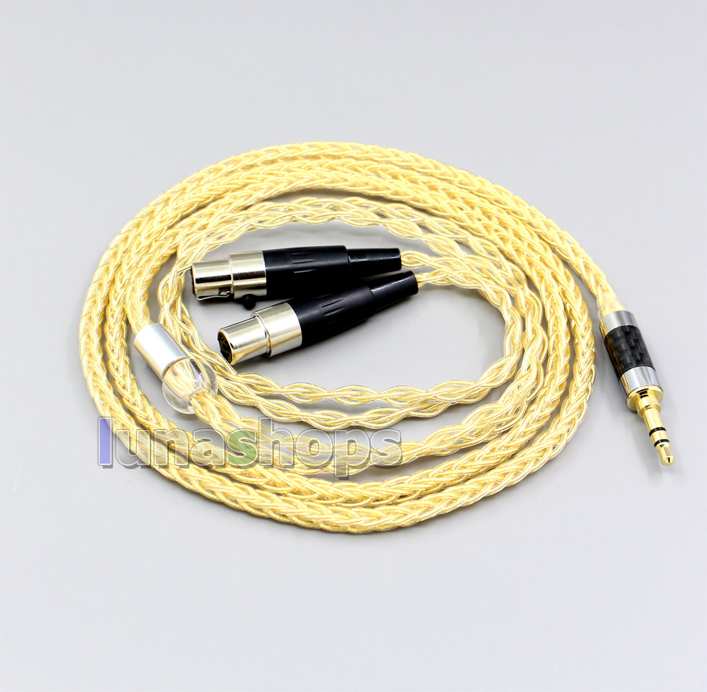 3.5mm 2.5mm 4.4mm 8 Cores 99.99% Pure Silver + Gold Plated Earphone Cable For Audeze LCD-3 LCD3 LCD-2 LCD2 LCD-X LCD-XC