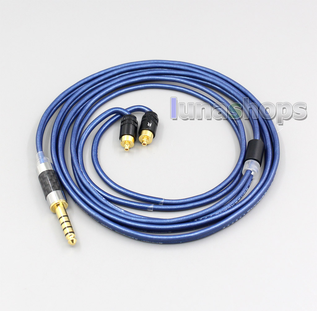Blue 99% Pure Silver XLR 3.5mm 2.5mm 4.4mm Earphone Cable For Sony IER-M7 IER-M9 IER-Z1R