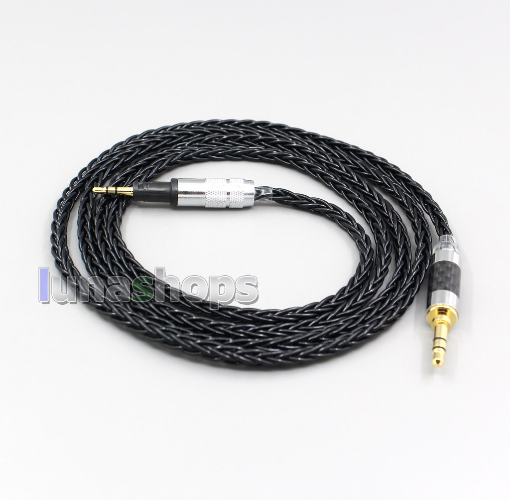 8 Core Silver Plated Black Earphone Cable For Sennheiser Momentum 1.0 2.0 On-Ear Headphones