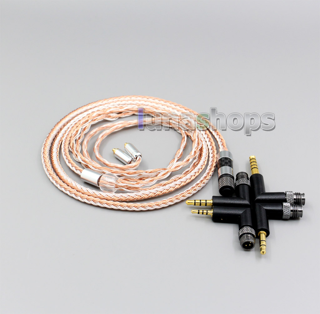 4 in 1 Plug 16 Cores OCC + Pure Silver Plated Cable for Shure SE215 SE315 SE425 SE535 SE846 MMCX