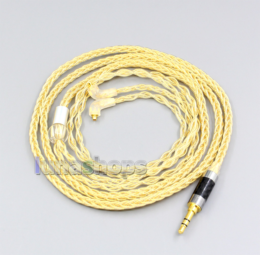 3.5mm 2.5mm 8 Cores 99.99% Pure Silver + Gold Plated Earphone Cable For Etymotic ER4 XR SR ER4SR ER4XR