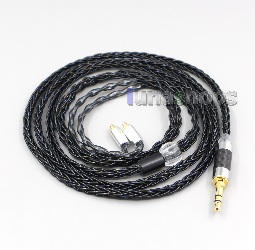 3.5mm 2.5mm 4.4mm XLR 8 Core Silver Plated OCC Black Earphone Cable For Dunu T5 Titan 3 T3 (Increase Length MMCX)