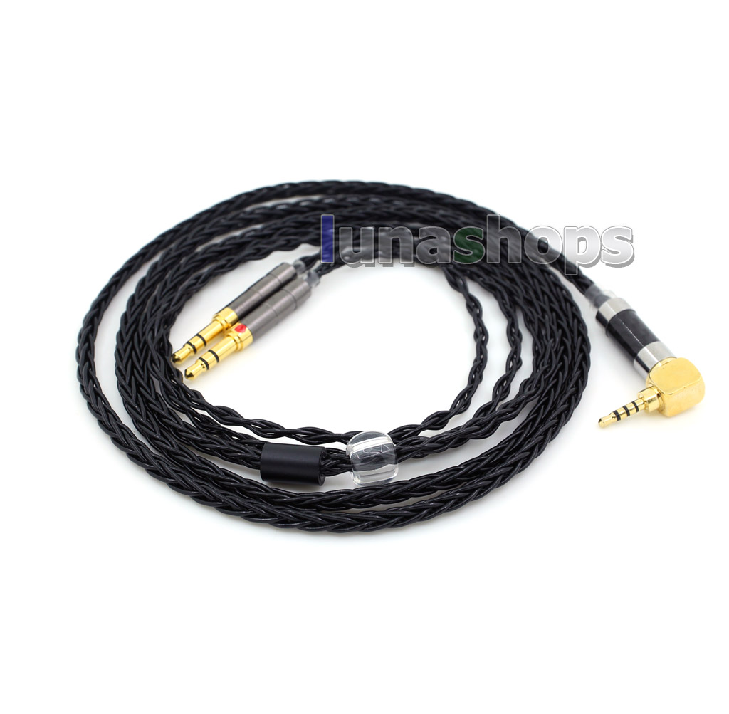 Black Silver Plated XLR 2.5mm 4.4mm 3.5mm 8 Core Headphone Earphone Cable For Onkyo A800 
