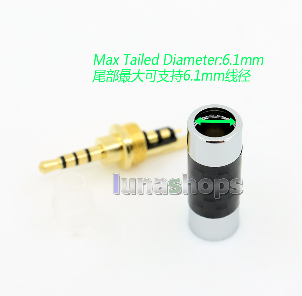 Y-Series Nonmagnetic Pure Copper Main Body 4.4mm 3.5mm 2.5mm Carbon Balanced TRRS Carbon Plug Adapter