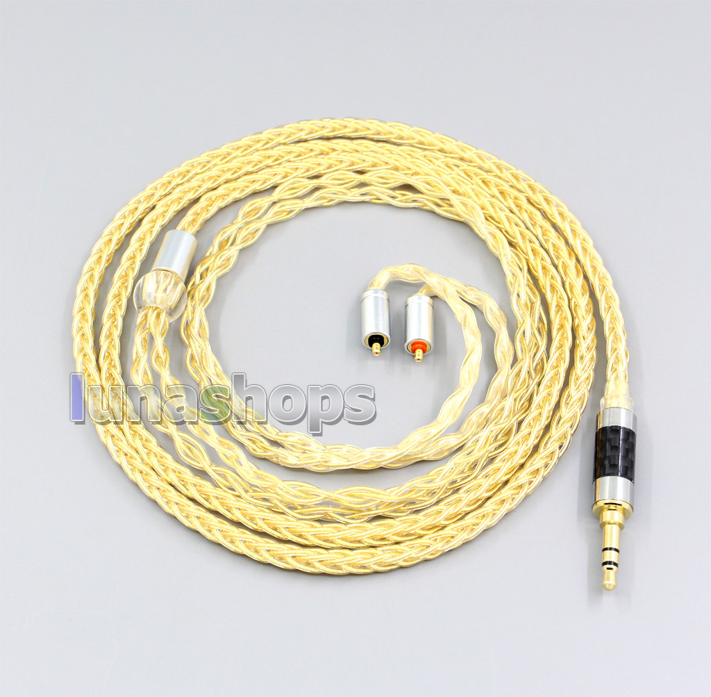 3.5mm 2.5mm 4.4mm 8 Cores 99.99% Pure Silver + Gold Plated Earphone Cable For UE Live UE6Pro Lighting SUPERBAX IPX