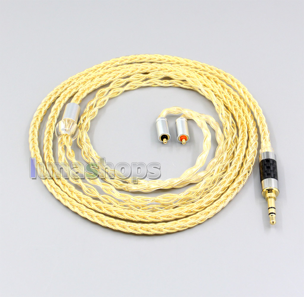 3.5mm 2.5mm 4.4mm 8 Cores 99.99% Pure Silver + Gold Plated Earphone Cable For UE Live UE6Pro Lighting SUPERBAX IPX