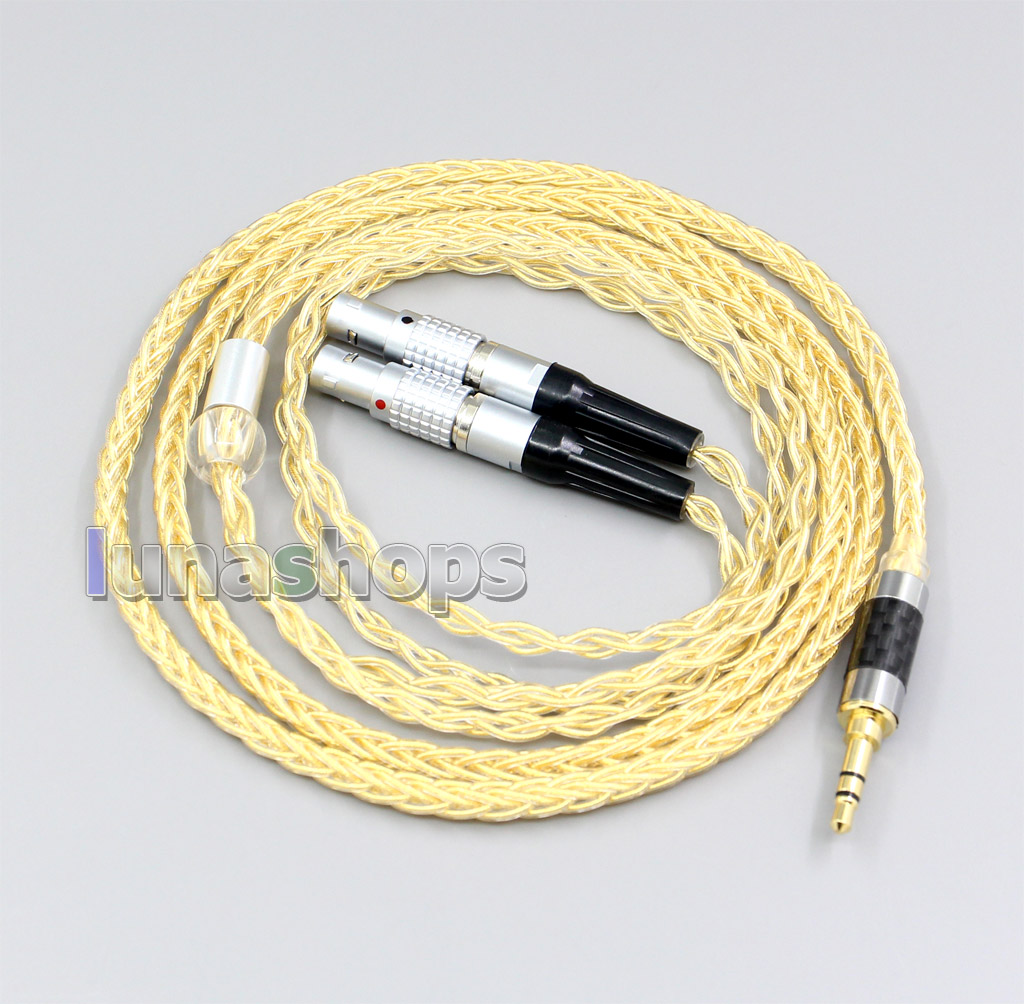 3.5mm 2.5mm 4.4mm 8 Cores 99.99% Pure Silver + Gold Plated Earphone Cable For Ultrasone Jubilee 25E dition ED8EX ED15