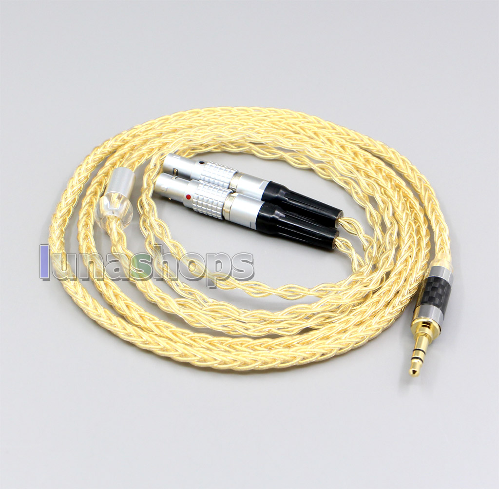 3.5mm 2.5mm 4.4mm 8 Cores 99.99% Pure Silver + Gold Plated Earphone Cable For Ultrasone Jubilee 25E dition ED8EX ED15