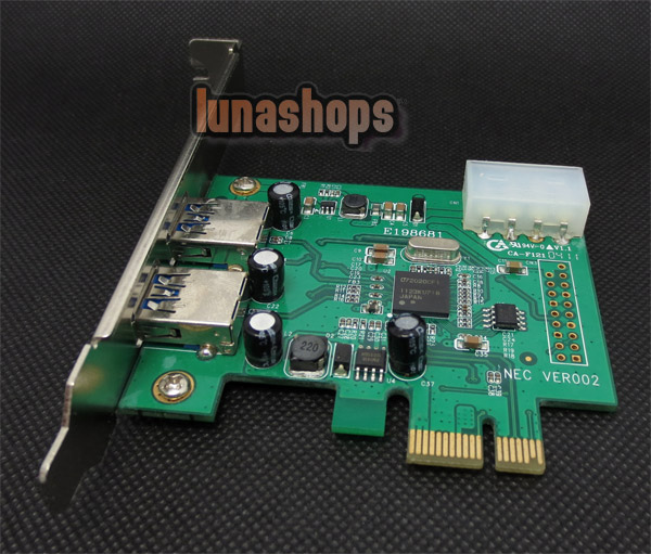 2 Port USB 3.0 HUB to PCI-E Express Card Adapter