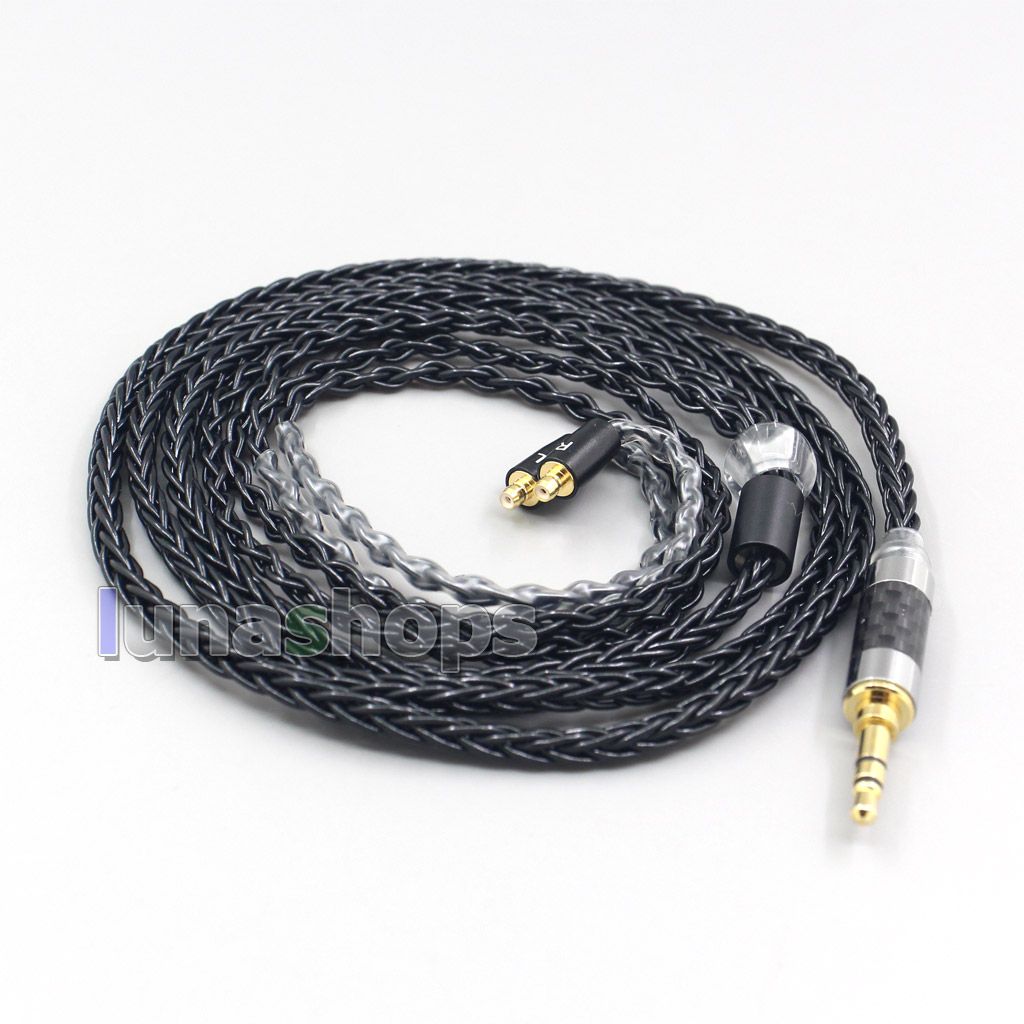 2.5mm 4.4mm XLR 8 Core Silver Plated Black Earphone Cable For Acoustune HS 1695Ti 1655CU 1695Ti 1670SS