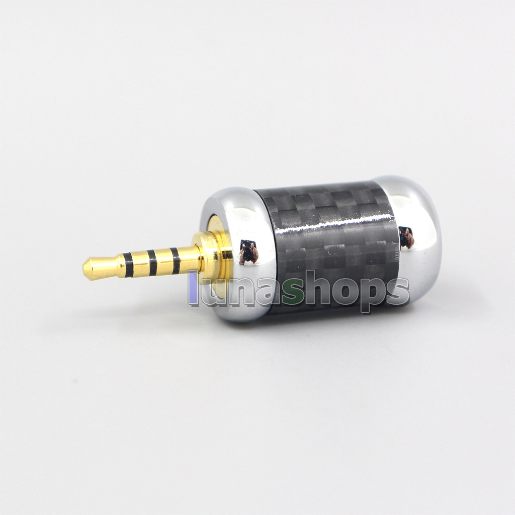 High Quality Stainless Steel Gold/Rhodium Plated 2.5mm TRRS Balanced Male Adapter Plug 7mm Tailed Hole