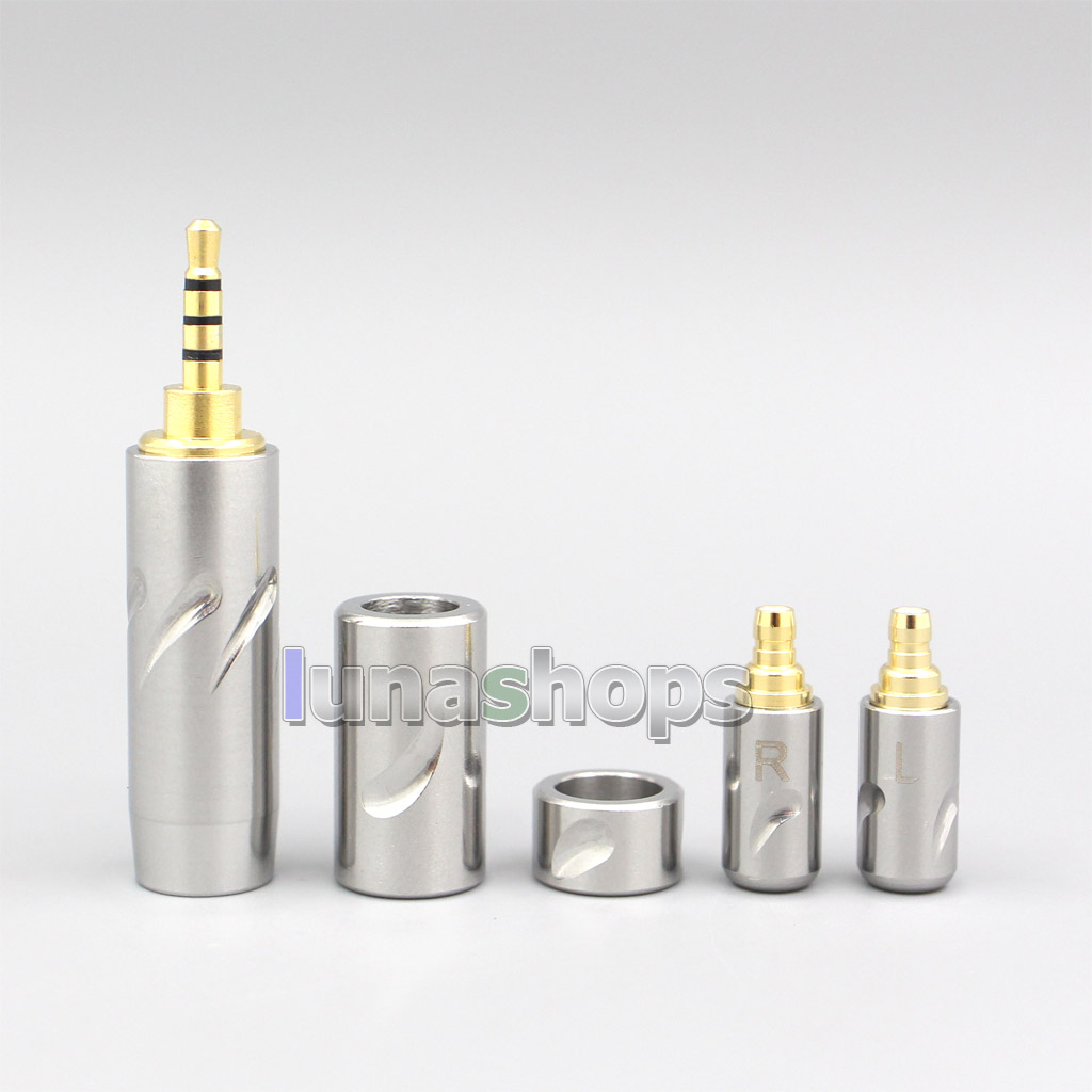 High Quality Stainless Steel 3.5mm 2.5mm 4.4mm + Splitter + Slider +  Acoustune HS 1695Ti 1655CU Pins Kits Male Custom DIY Adapter Plugs