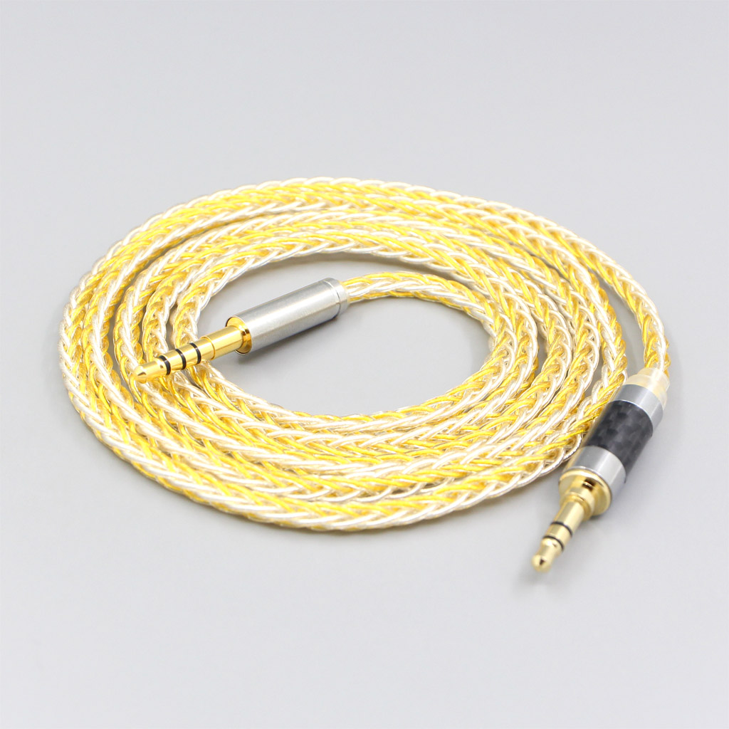 8 Core Silver Gold Plated Braided Earphone Cable For Denon AH-mm400 AH-mm300 AH-mm200 Beats solo2 solo3 SHP9500