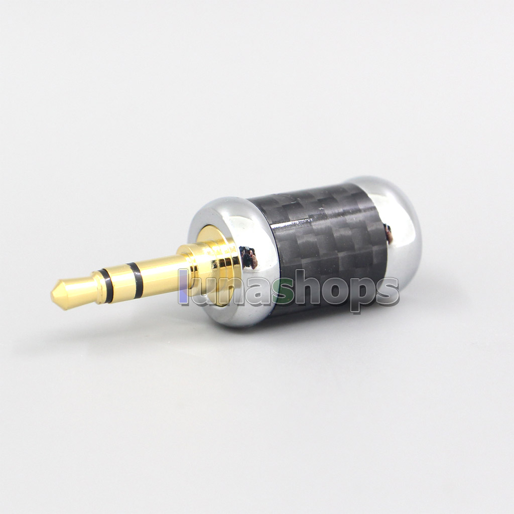 High Quality Stainless Steel Gold/Rhodium Plated 3.5mm Stereo Male Adapter Plug 7mm Tailed Hole