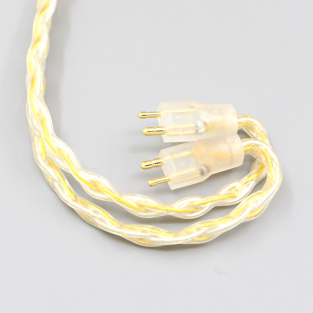 8 Core Silver Gold Plated Braided Earphone Cable For Fitear To Go! 334 private c435 mh334 Jaben 111(F111) MH333