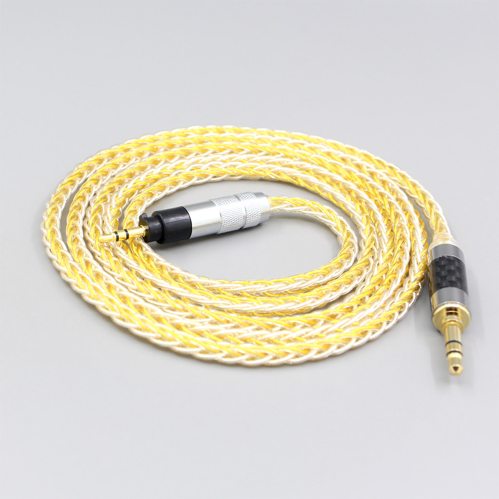 8 Core Silver Gold Plated Braided Earphone Cable For Sennheiser Urbanite XL On Over Ear Headphone