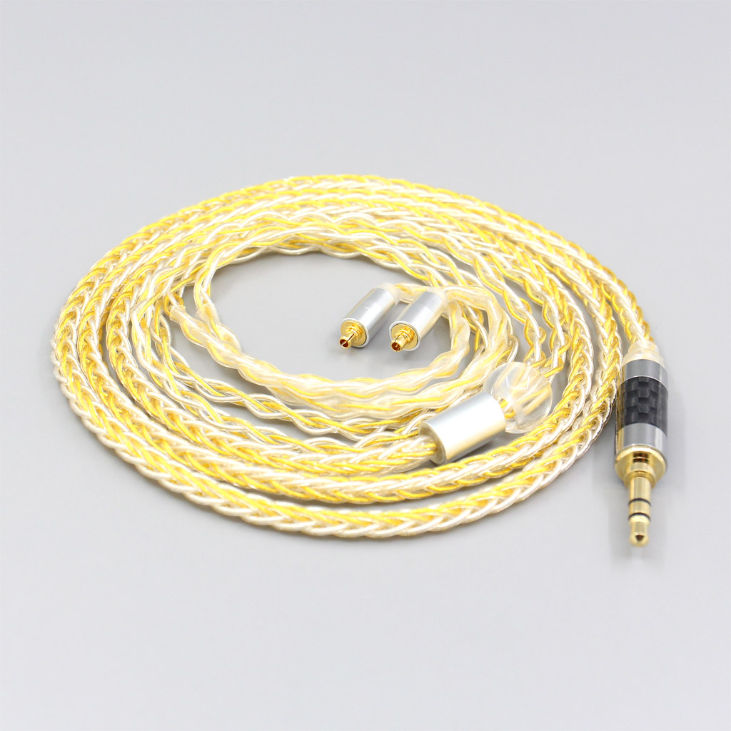 8 Core OCC Silver Gold Plated Braided Earphone Cable For Dunu T5 Titan 3 T3 (Increase Length MMCX)