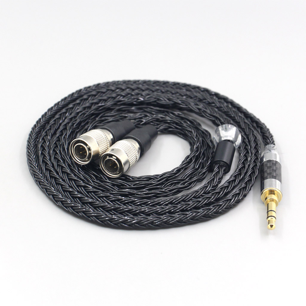 16 Core 7N OCC Black Braided Earphone Cable For Mr Speakers Alpha Dog Ether C Flow Mad Dog AEON Headphone