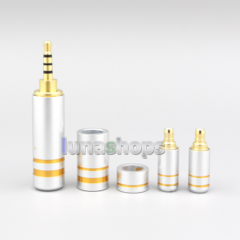 High Quality Aluminum Housing 3.5mm 2.5mm 4.4mm + Splitter + Slider + 1655CU Pins Kits Male Custom DIY Adapter Plugs