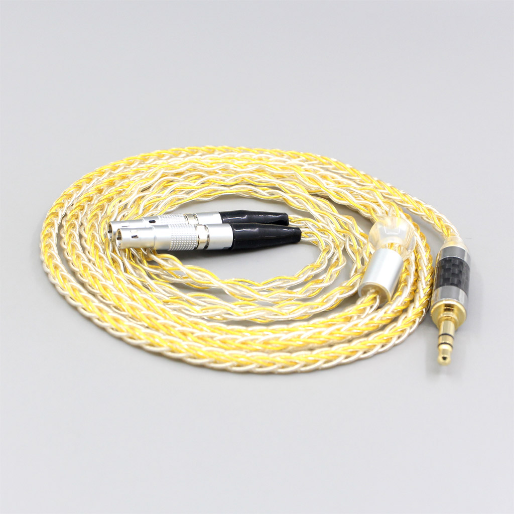 8 Core OCC Silver Gold Plated Braided Earphone Cable For Ultrasone Jubilee 25E dition ED8EX ED15 Headphone