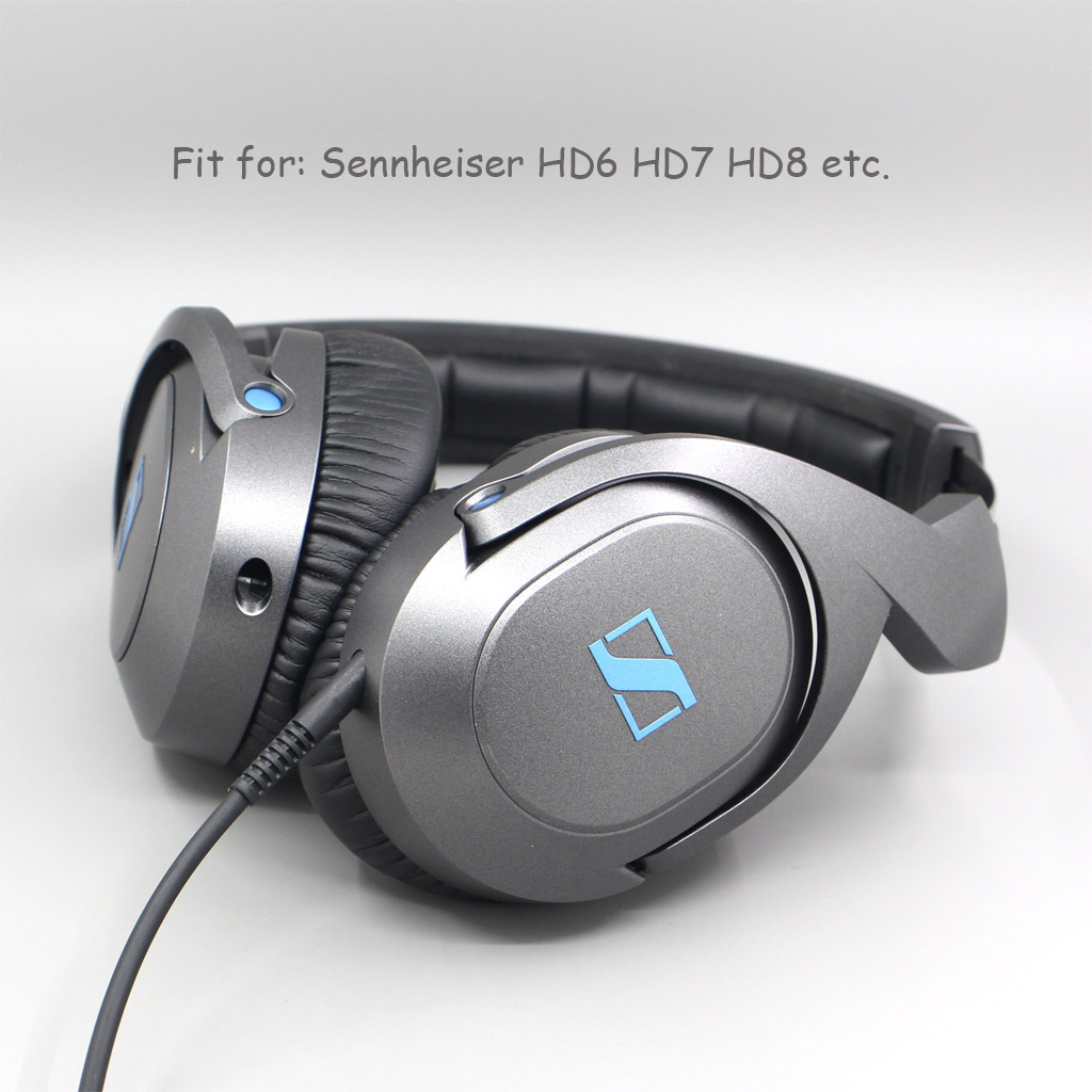 Full Black OFC Copper Wire Earphone Headphone Cable For Sennheiser HD6 HD7 HD8 MIX DJ HD595