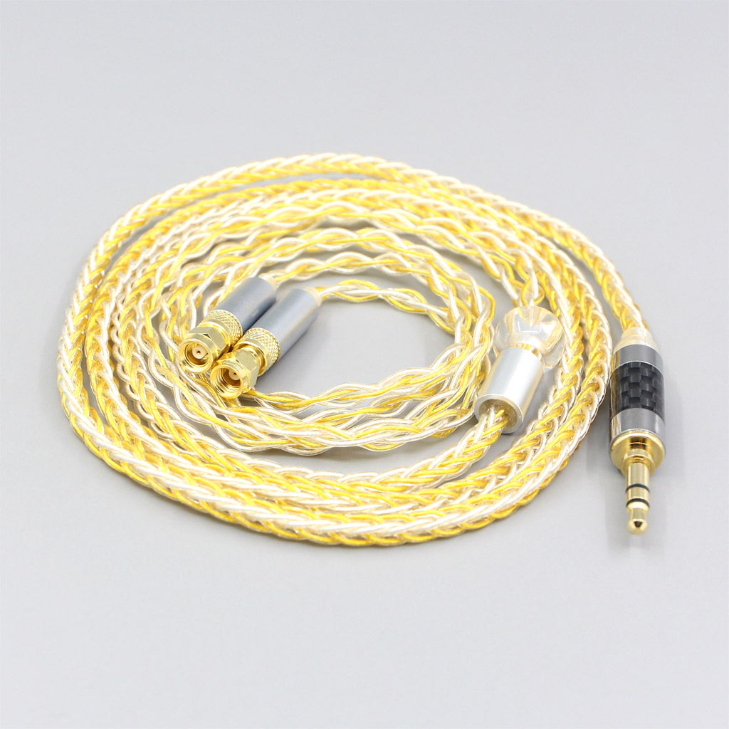 8 Core OCC Silver Gold Plated Braided Earphone Cable For HiFiMan HE400 HE5 HE6 HE300 HE4 HE500 HE6 Headphone