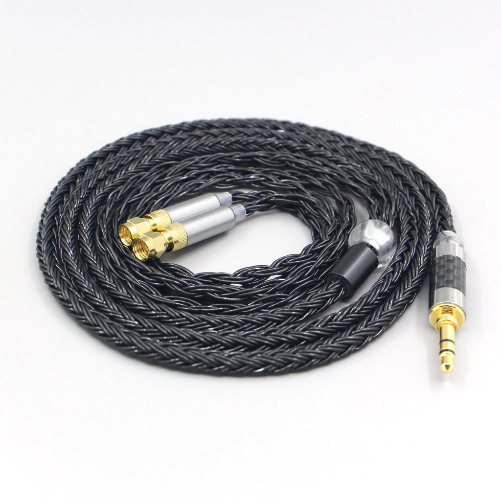 16 Core 7N OCC Black Braided Earphone Cable For HiFiMan HE400 HE5 HE6 HE300 HE4 HE500 HE6 Headphone