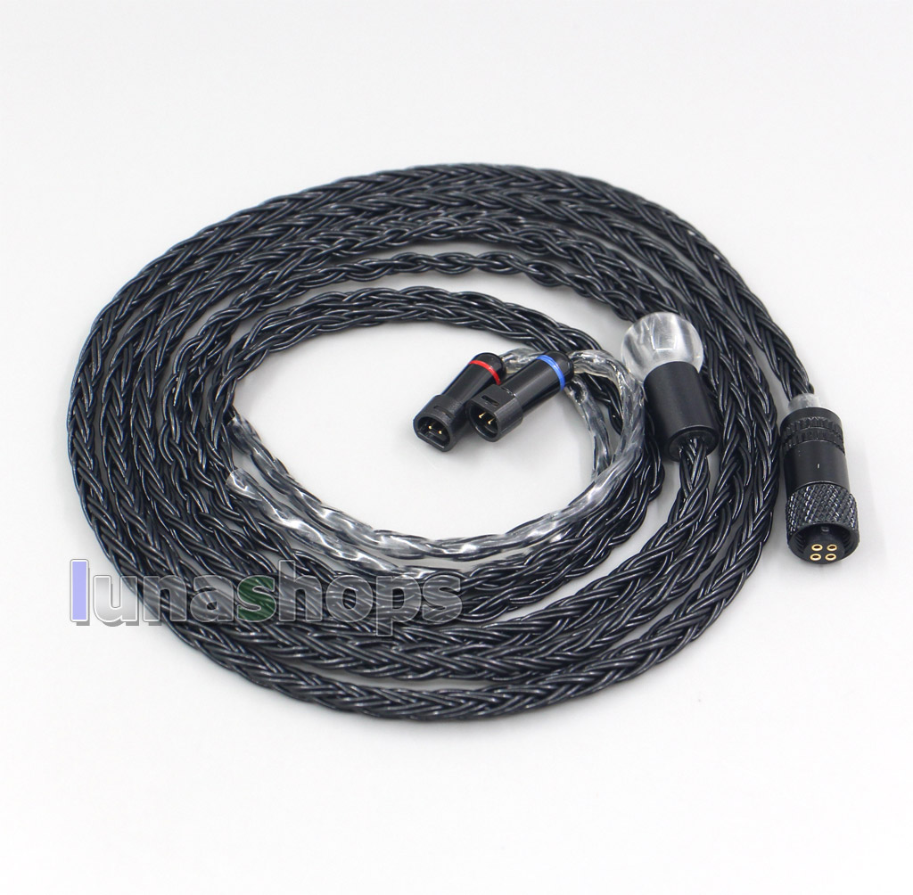 16 Core Black OCC Awesome All In 1 Plug Earphone Cable For Sennheiser IE8 IE8i IE80 IE80s Metal Pin