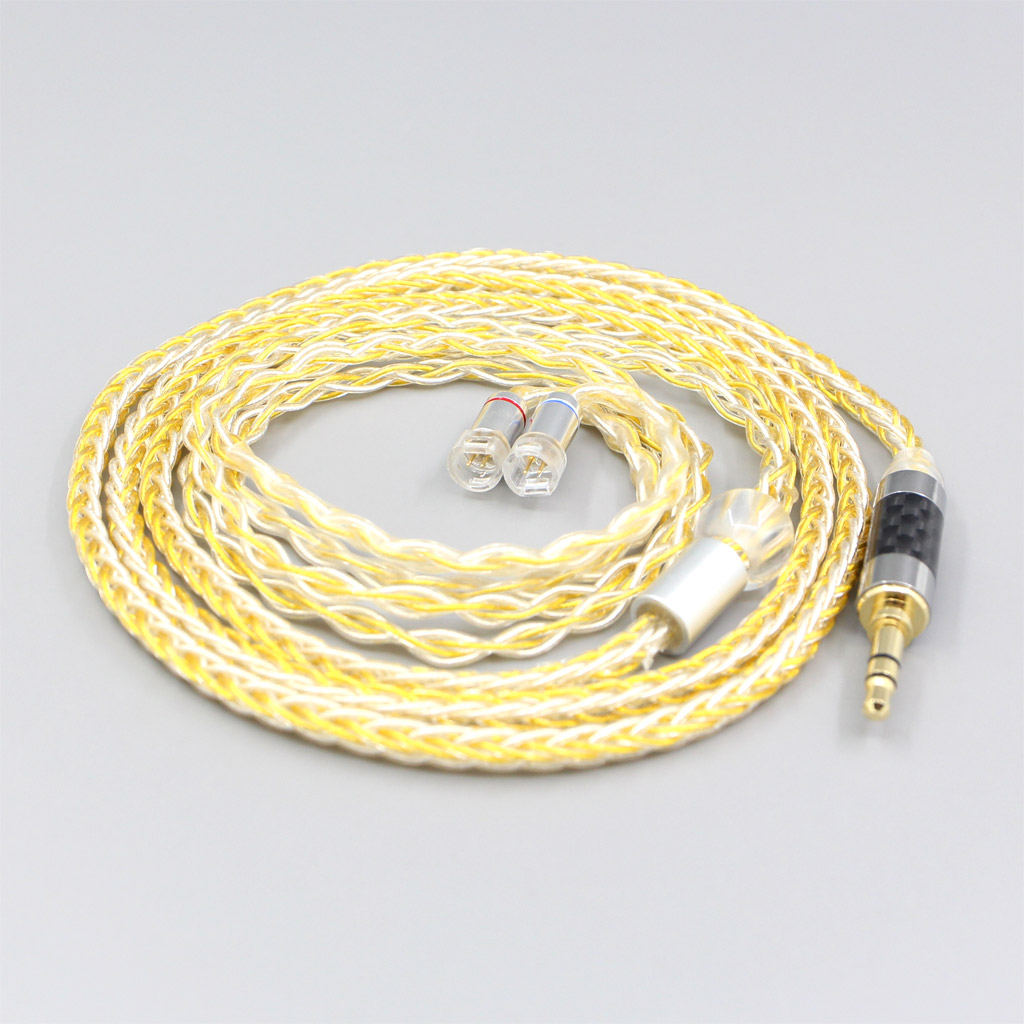 8 Core OCC Silver Gold Plated Braided Earphone Cable For Sennheiser IE8 IE8i IE80 IE80s Metal Pin