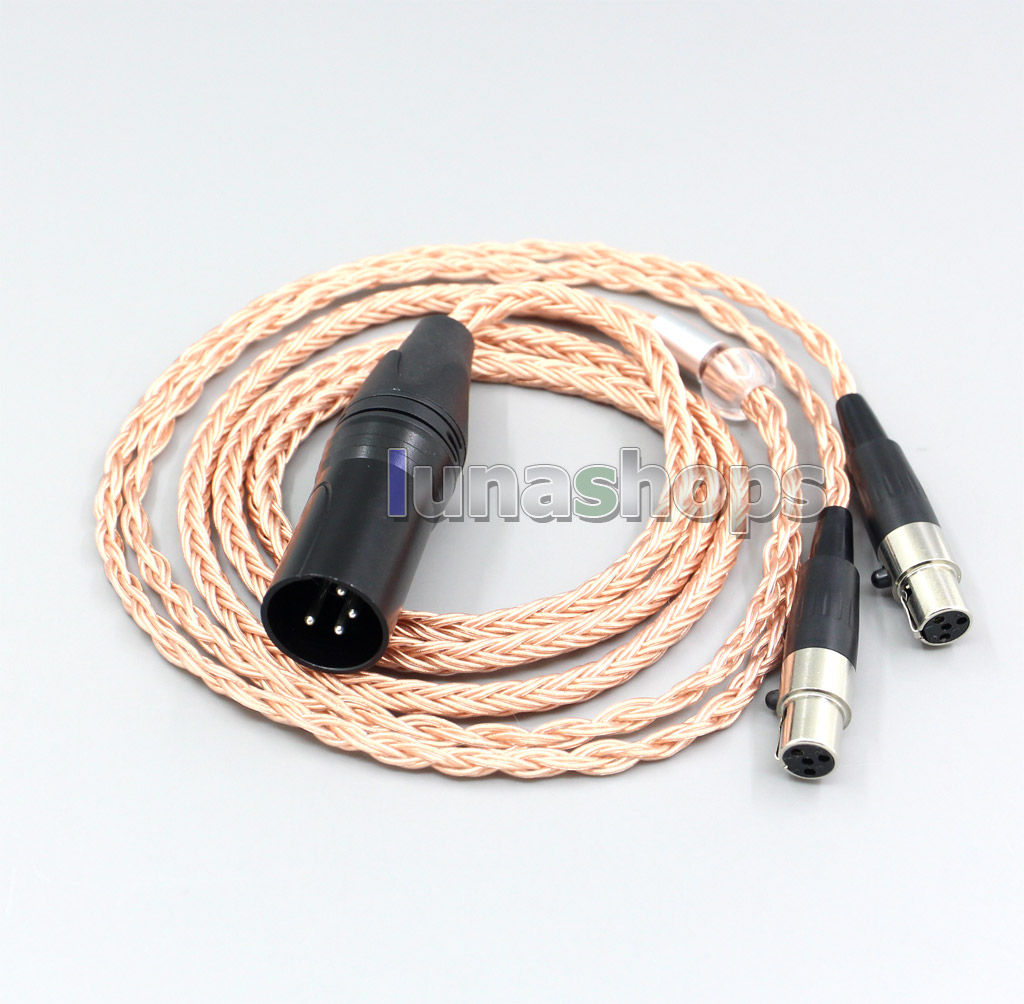 XLR 3 4 Pole 6.5mm 16 Core 99% 7N OCC Headphone Cable For Audeze LCD-3 LCD3 LCD-2 LCD2 LCD-X LCD-XC
