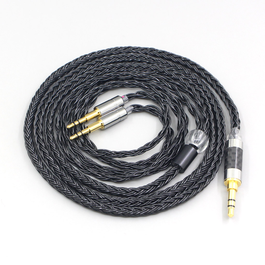 16 Core 7N OCC Black Braided Earphone Cable For Oppo PM-1 PM-2 Planar Magnetic 1MORE H1707 Sonus Faber Pryma headphone