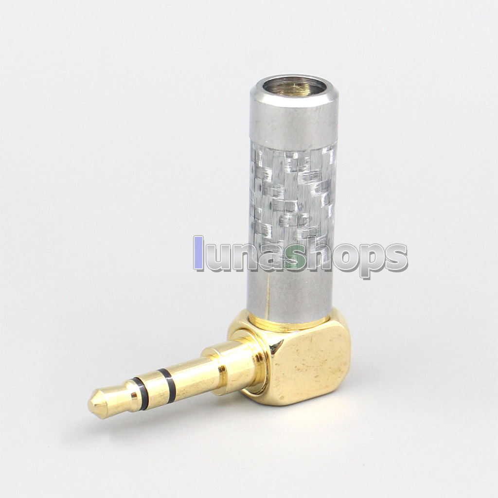 L Shape Black Silver Carbon 3.5mm 2.5mm 4.4mm Balanced TRRS Plug adapter For DIY Repair Custom Earphone Headphone Cable