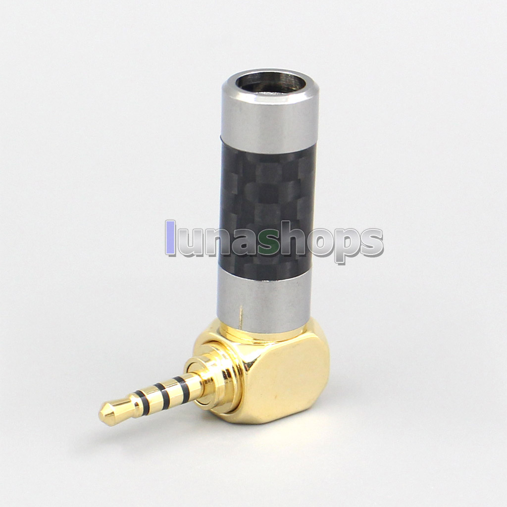 L Shape Black Silver Carbon 3.5mm 2.5mm 4.4mm Balanced TRRS Plug adapter For DIY Repair Custom Earphone Headphone Cable
