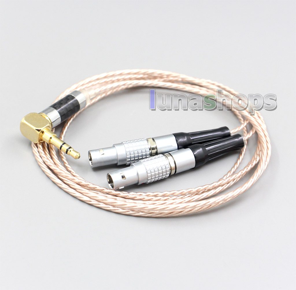 Hi-Res Brown XLR 3.5mm 2.5mm 4.4mm Earphone Cable For Focal Utopia Fidelity Circumaural Headphone