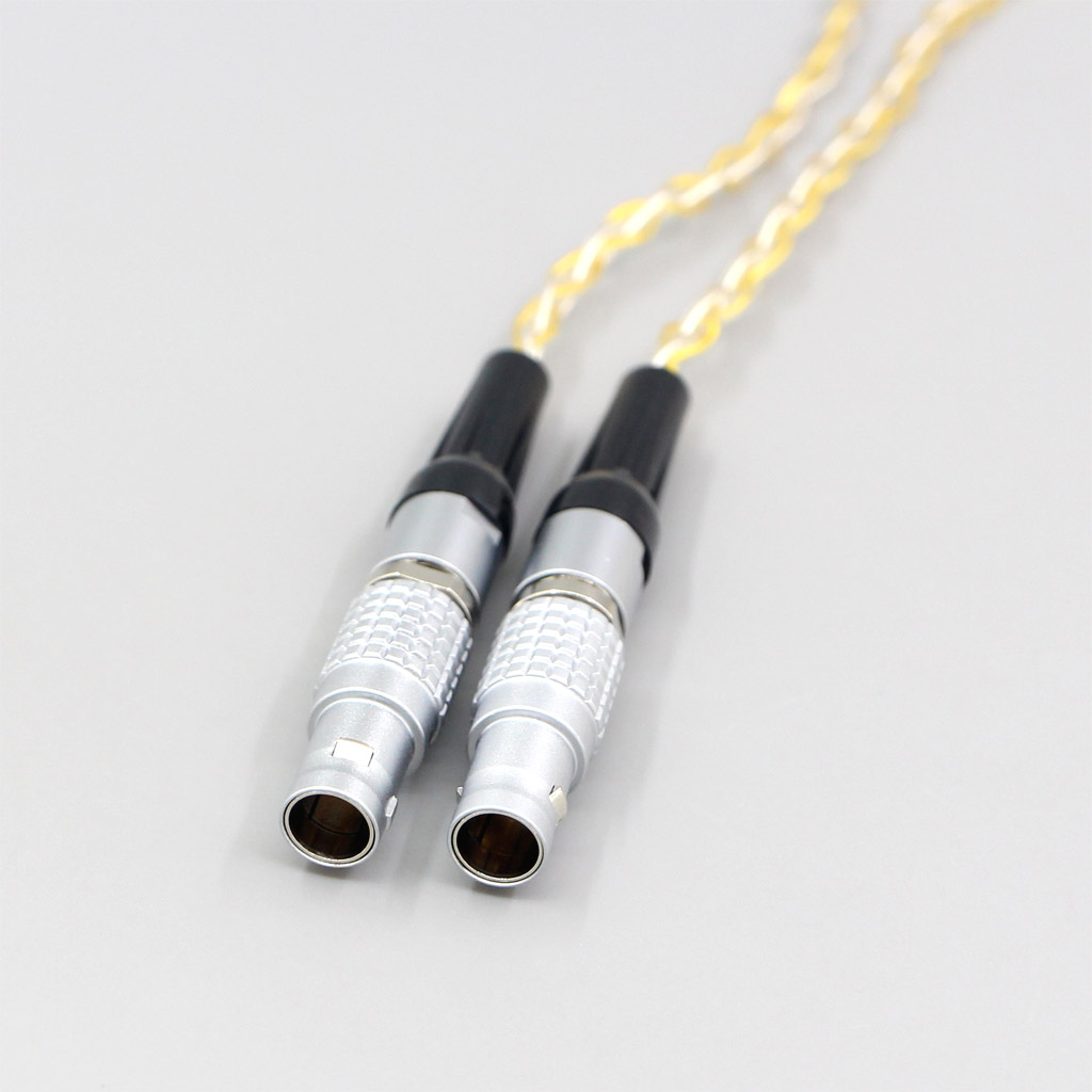 8 Core OCC Silver Gold Plated Braided Earphone Cable For Focal Utopia Fidelity Circumaural Headphone