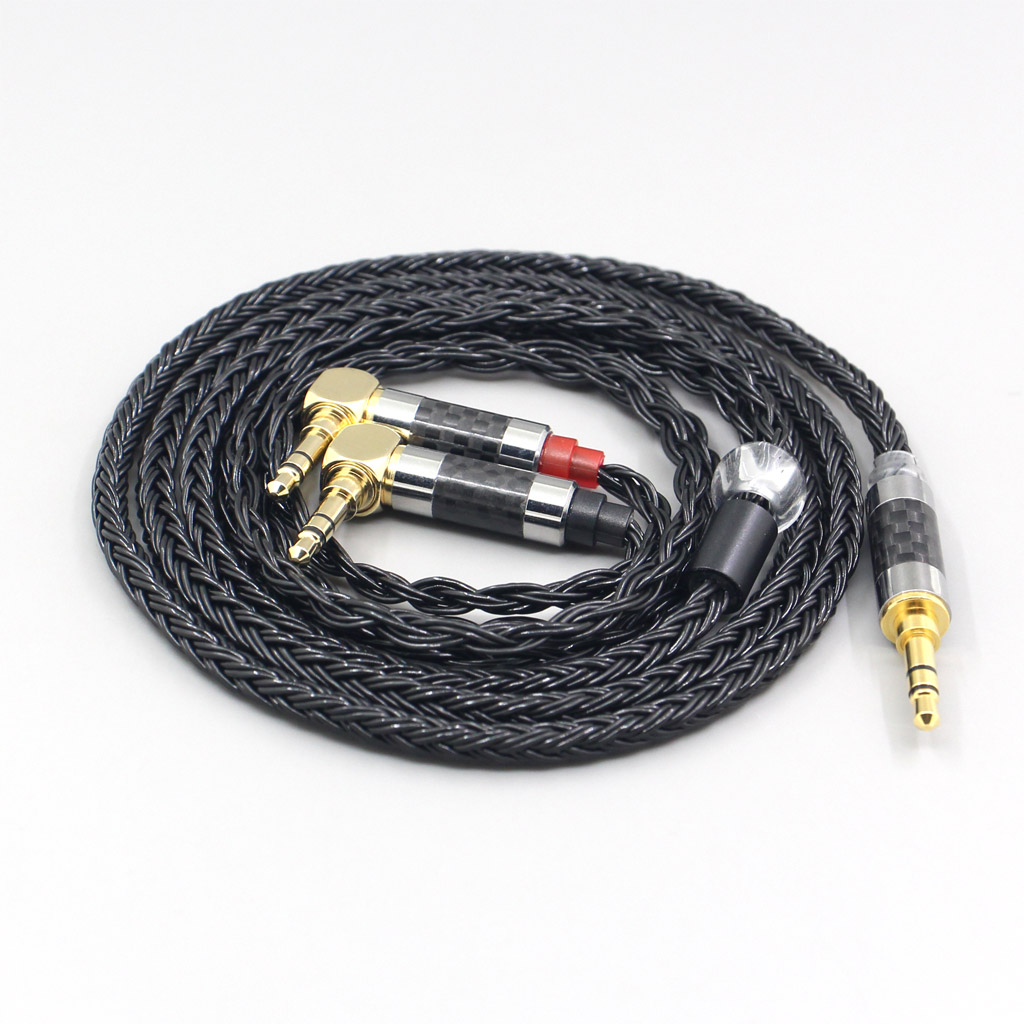 16 Core 7N OCC Black Braided Earphone Cable For Verum 1 One Headphone Headset L Shape 3.5mm Pin